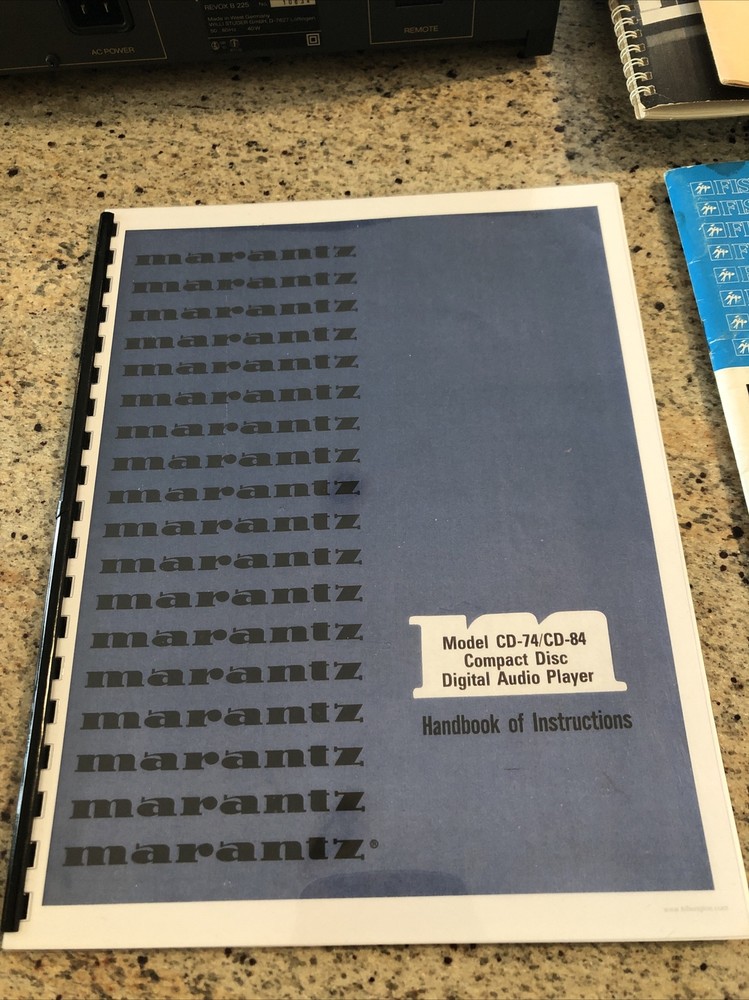 Marantz Model CD-74 /CD-84 CD Disc Player Copy Owner's Manual