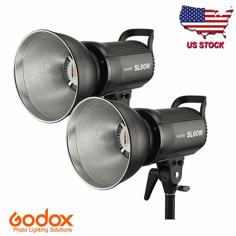 2pcs Godox SL-60W 5600K Studio LED Video Light Continuous Light With Remote