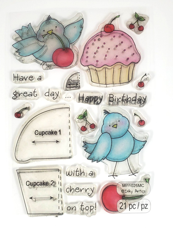2013 Inky Antics Honey POP -Cupcake Birdy- Clear Stamp Set 21pc