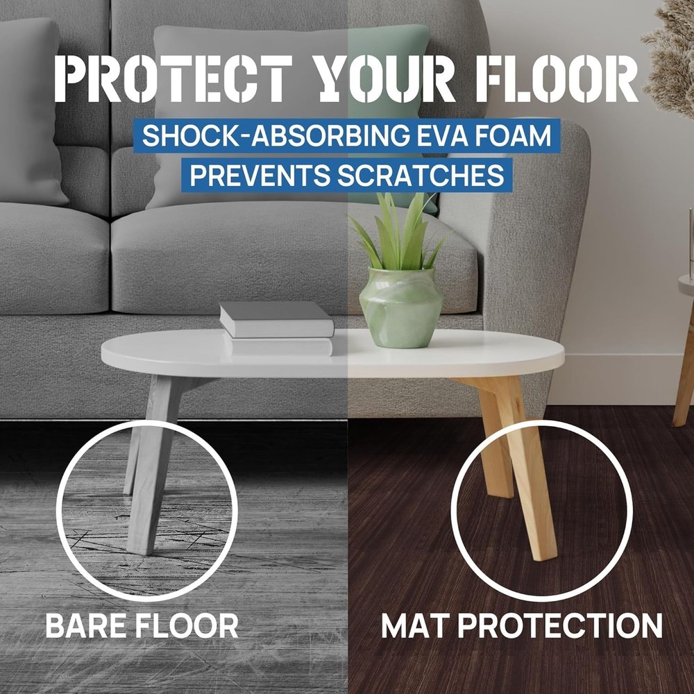 Waterproof EVA Interlocking Puzzle Tiles - 11 SQFT Easy Clean Floor Solution