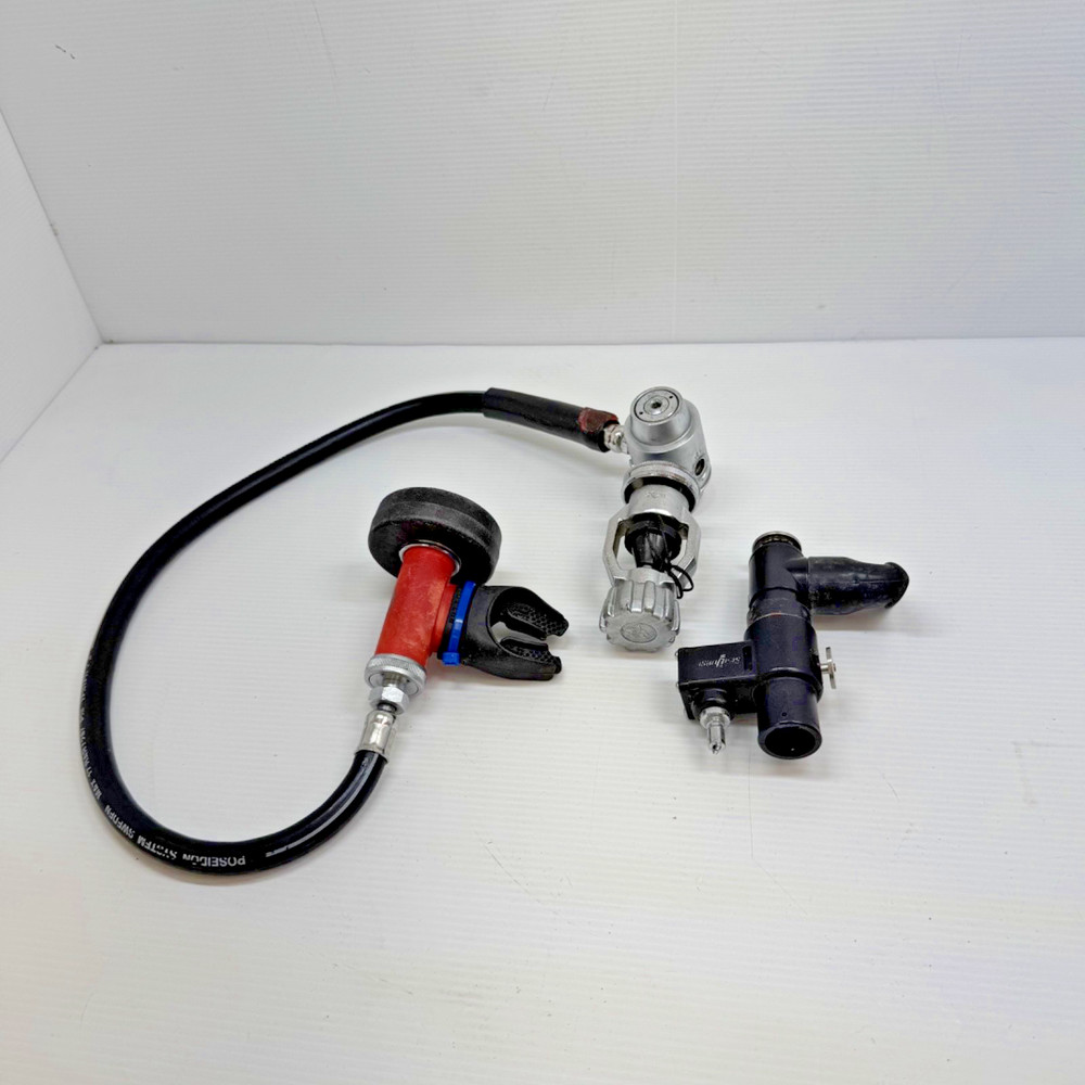 Vintage Poseidon Scuba Regulator Set First & Second Stage w/ Hose – Untested