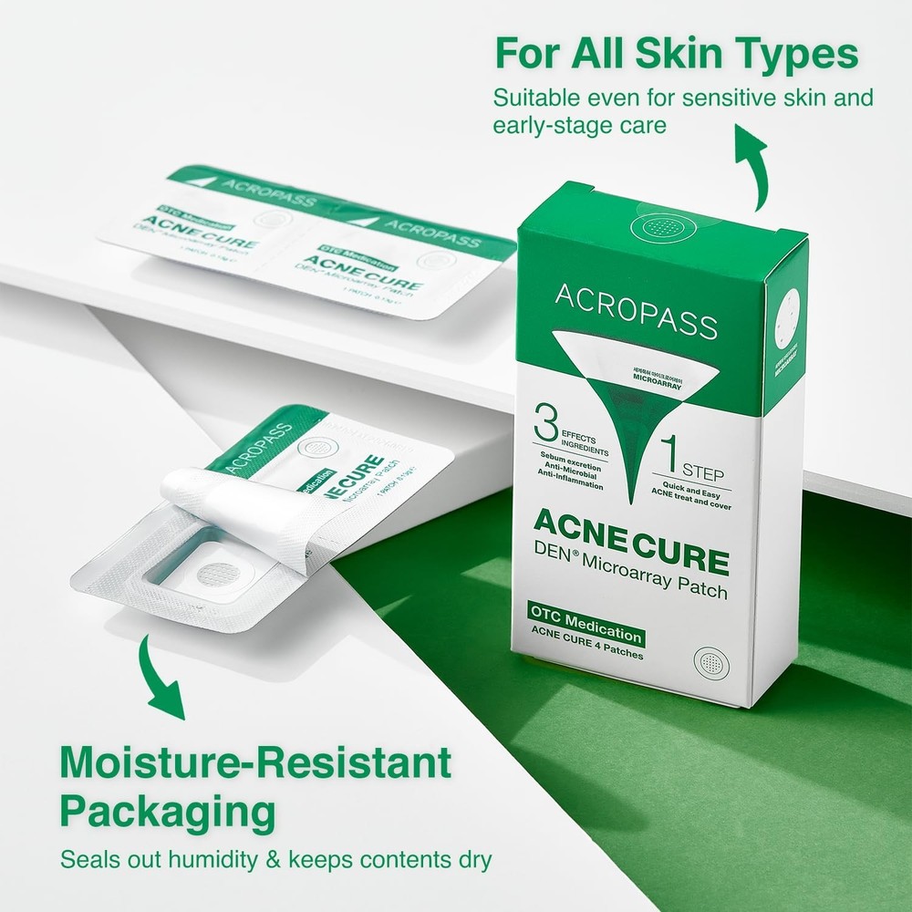 Acropass Acne Cure DEN Microarray Patch 4 Pack | Microneedle Acne Treatment