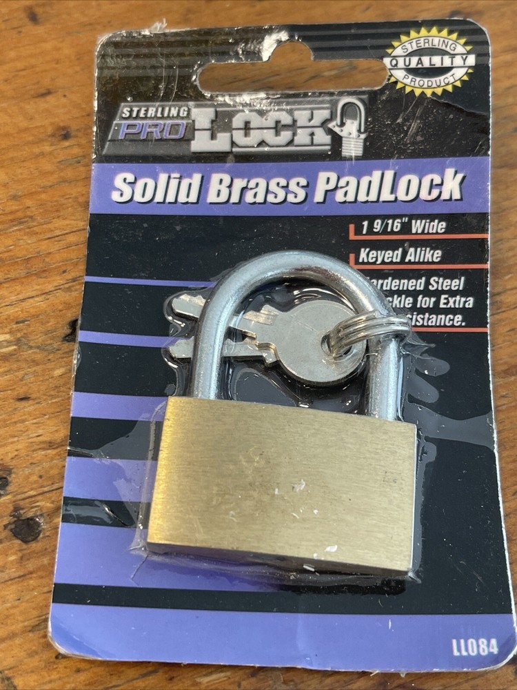 Sterling Solid Brass Padlock with 2 Keys New In Package
