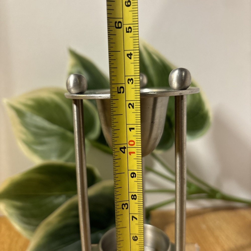 Vintage Unique Solid Nickel Incense Warmer Stand with Tea Lite Candle Base