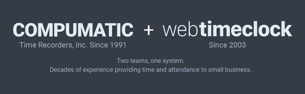 Compumatic PIN + RFID Time Clock, Ethernet WiFi Web Based Cloud Hosted Real-Time