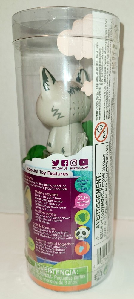 Hexbug Lil' Nature Babies Gray Wolf Waya with Keychain Attachment Interactive