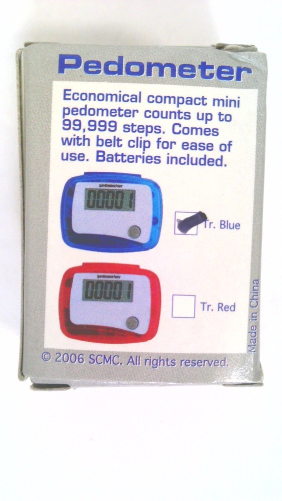 ✅ Pedometer~Digital Step Counter~Blue Shell~5 Digits~LCD Display~NEW