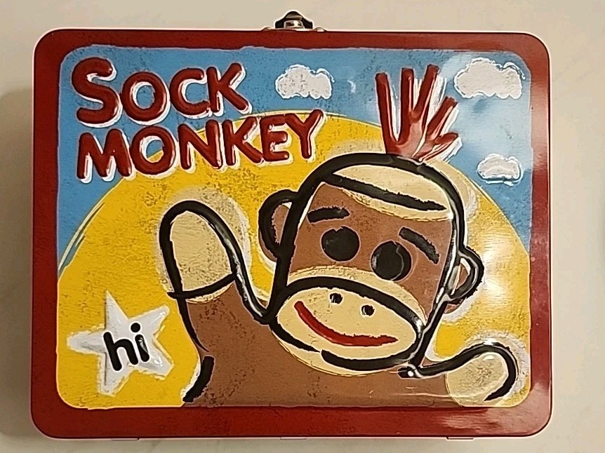 Sock Monkey Lunch Box or Keepsake Box by Schylling