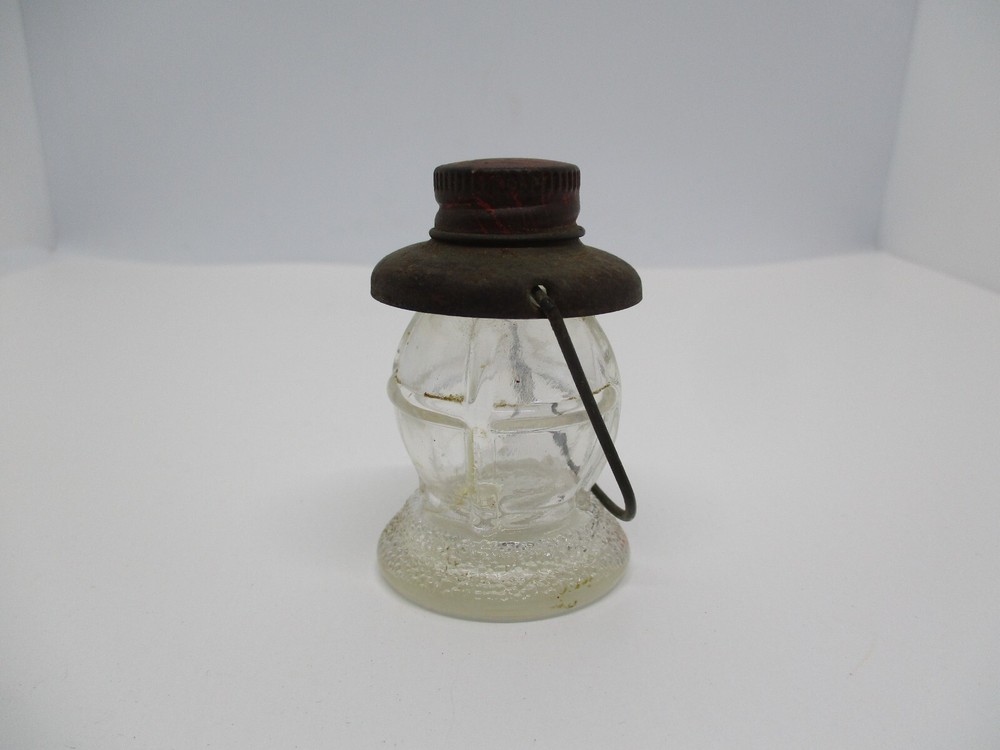 Vintage Miniature Glass Railroad Lantern Candy Container