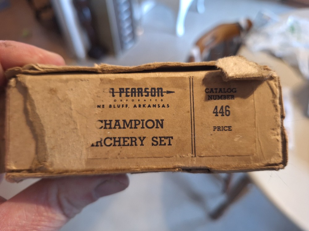 vintage ben pearson long bow archery set with original box