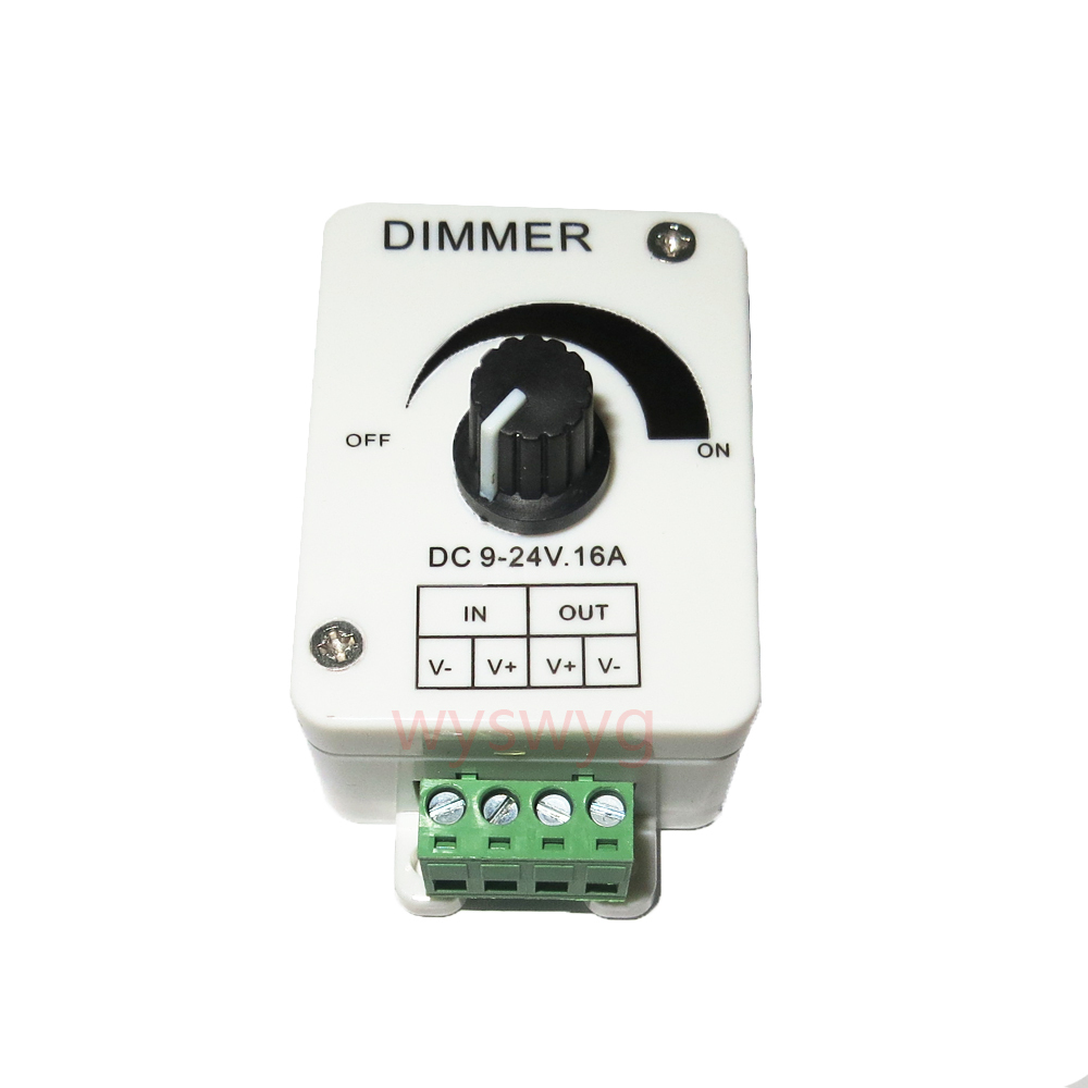 DC12V-24V 16A LED Light Dimmer Brightness & Ribbon Adjustable Bright Controller