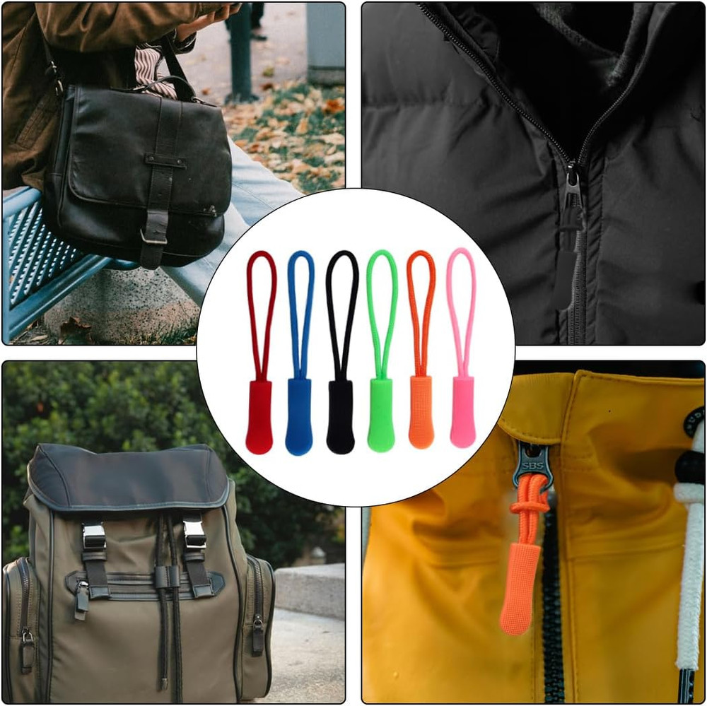 30 Pcs Colorful Zipper Pulls, Nylon Cord Extension Zipper Pulls for Backpacks fo