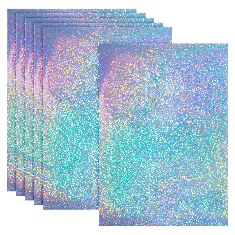 12x8in Printable Holographic Sticker Paper 6 Sheets Fine Dot Pattern
