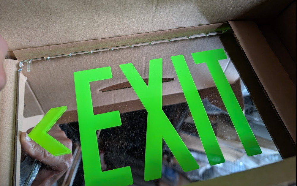 Evenlite SOVIIACG2MBASCUC LED Edgelit Exit Sign TYPE:X2-CEILING