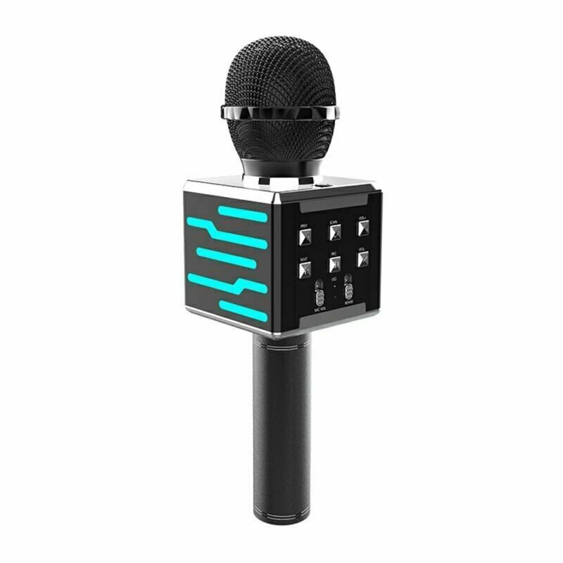 WIRELESS HANDHELD KARAOKE MICROPHONE HIFI SPEAKER SILVER DS868