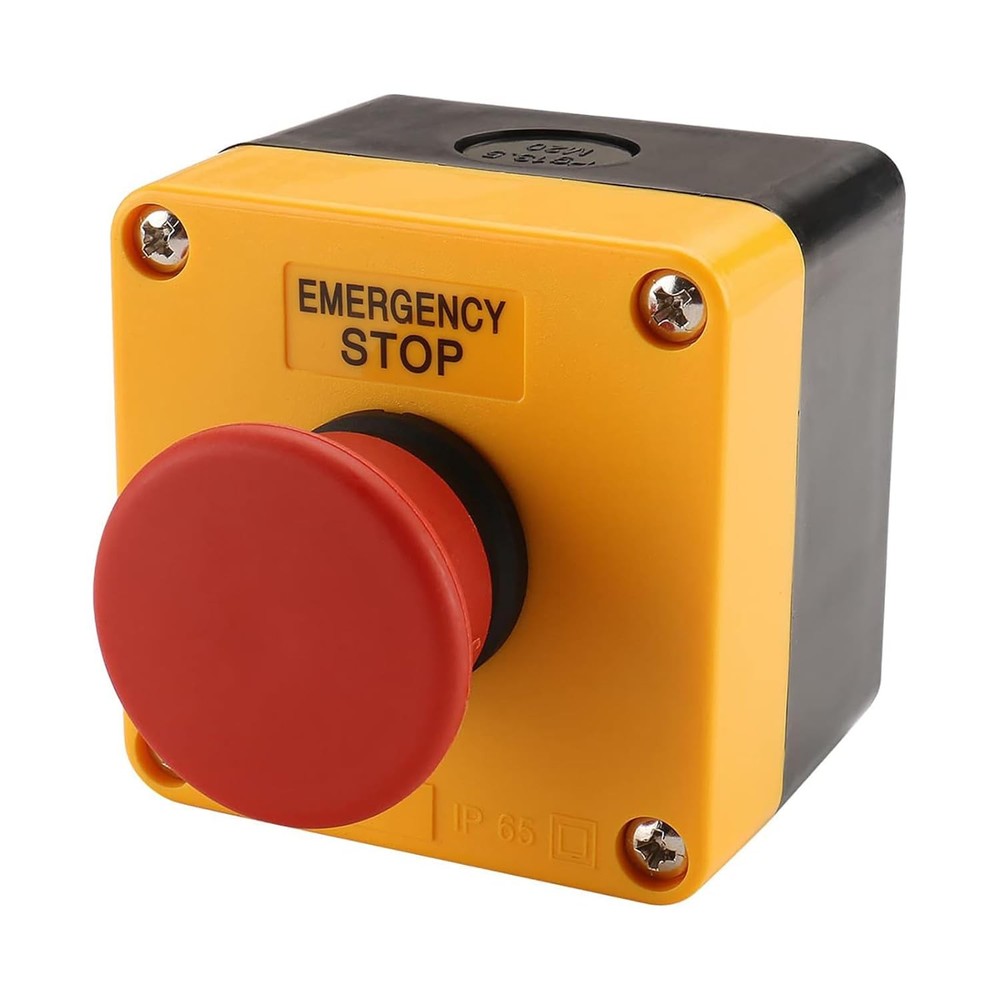 Baomain Red Sign Momentary Emergency Stop Weatherproof Push Button Switch...