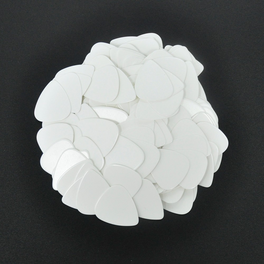100pcs Medium 0.71mm 351 Shape Guitar Picks Plectrums Celluloid Solid White