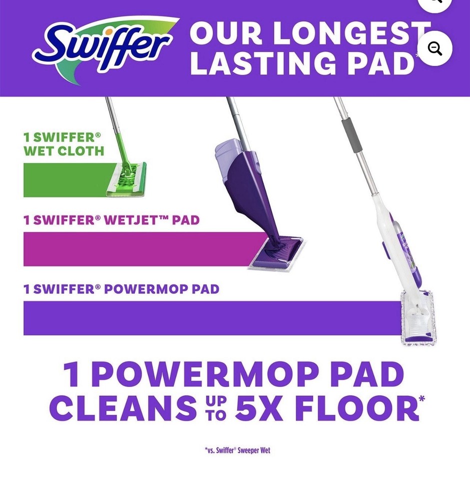 Swiffer Power Mop Refill Bundle: 10 Pad Refills + 2 Cleaning Solutions (12 Pack)