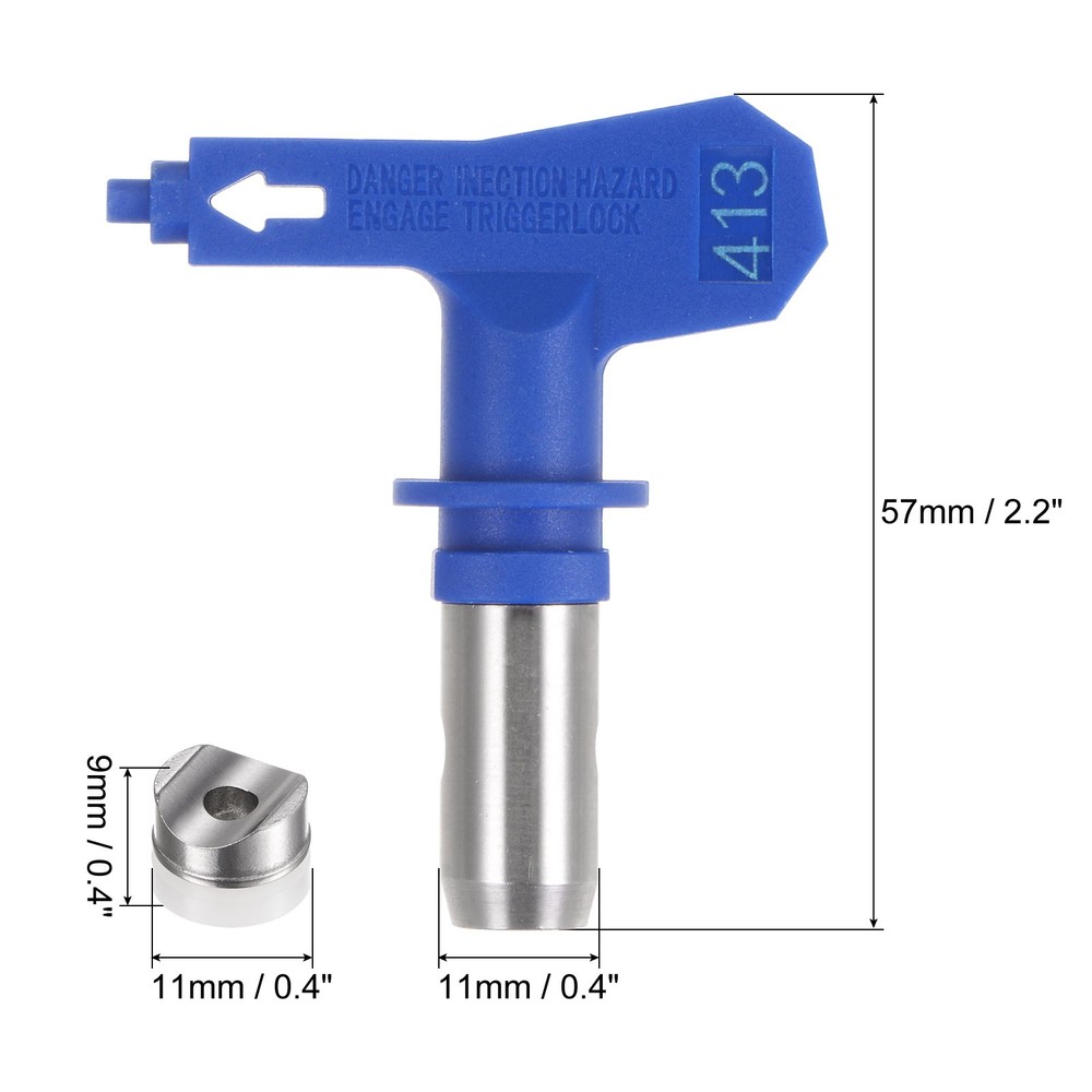 2pcs Reversible Spray Tips for Airless Sprayer 413 Paint Spray Nozzle, Blue