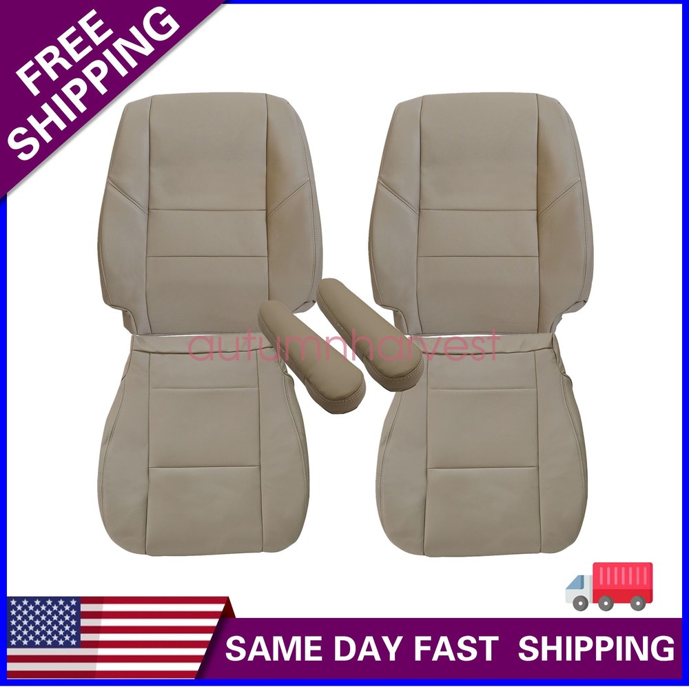 For 2000-2007 Toyota Sequoia Both Side Leather Seat Covers & Armrest Cover Tan