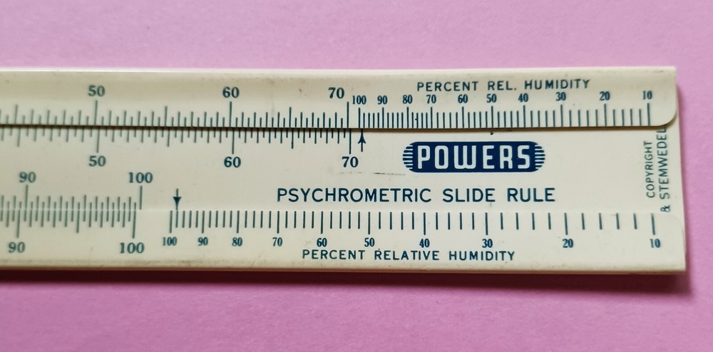 Powers Psychrometric Slide Rule - Vintage Plastic