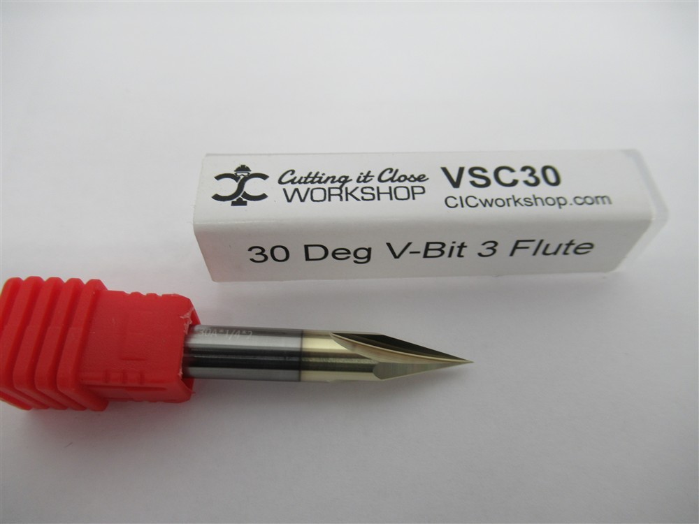 CIC VSC30 , 1/4" Solid Carbide V-Bit Router Bit