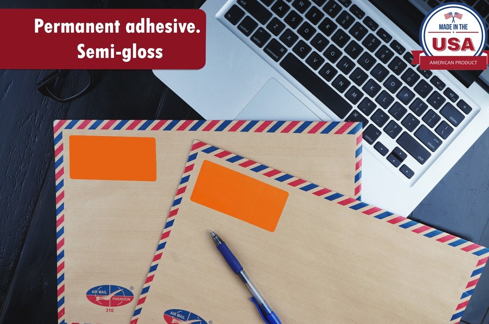 Rectangle Yellow Colored Label in Various Sizes (1" x 3/8" - 4" x 2") 15 Sheets
