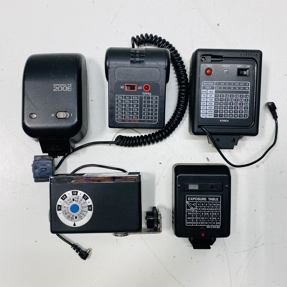 Lot of 9 Assorted Camera Flashes