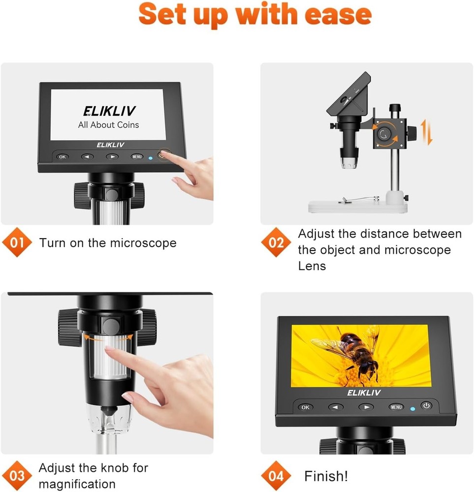 Rechargeable Coin Magnifier with Adjustable Stand