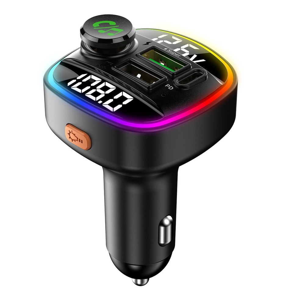 USB PD Charger w/ AUX&Hands-Free Function FastCharge Car Wireless FM Transmitter