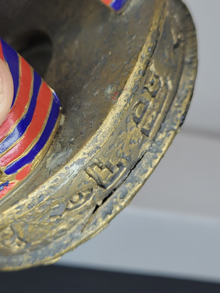 Egyptain pharaoh Bust candle Holder, Has Small Damage Decor Replacement