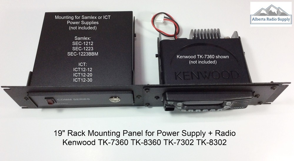 19" Rack Mount Panel:  SAMLEX / ICT Power Supply + Radio Combination