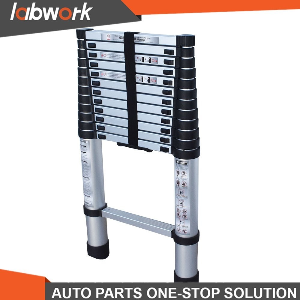 Labwork 12.5ft Telescopic Step Ladder Aluminum Multi Purpose Extension Ladder