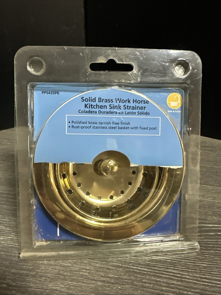 LHIGH QUALITY SOLID POLISHED BRASS KITCHEN SINK STRAINER HIGH END KITCHEN NOS