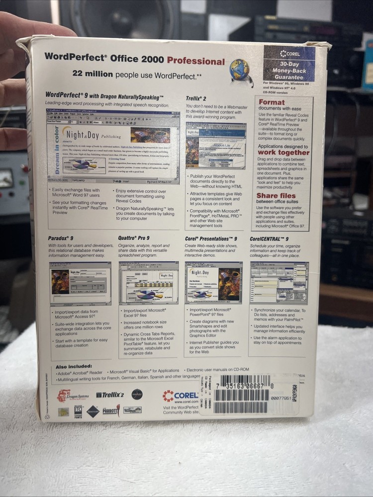 Word Perfect Office 2000 Professional Academic WordPerfect 2000 Open Box