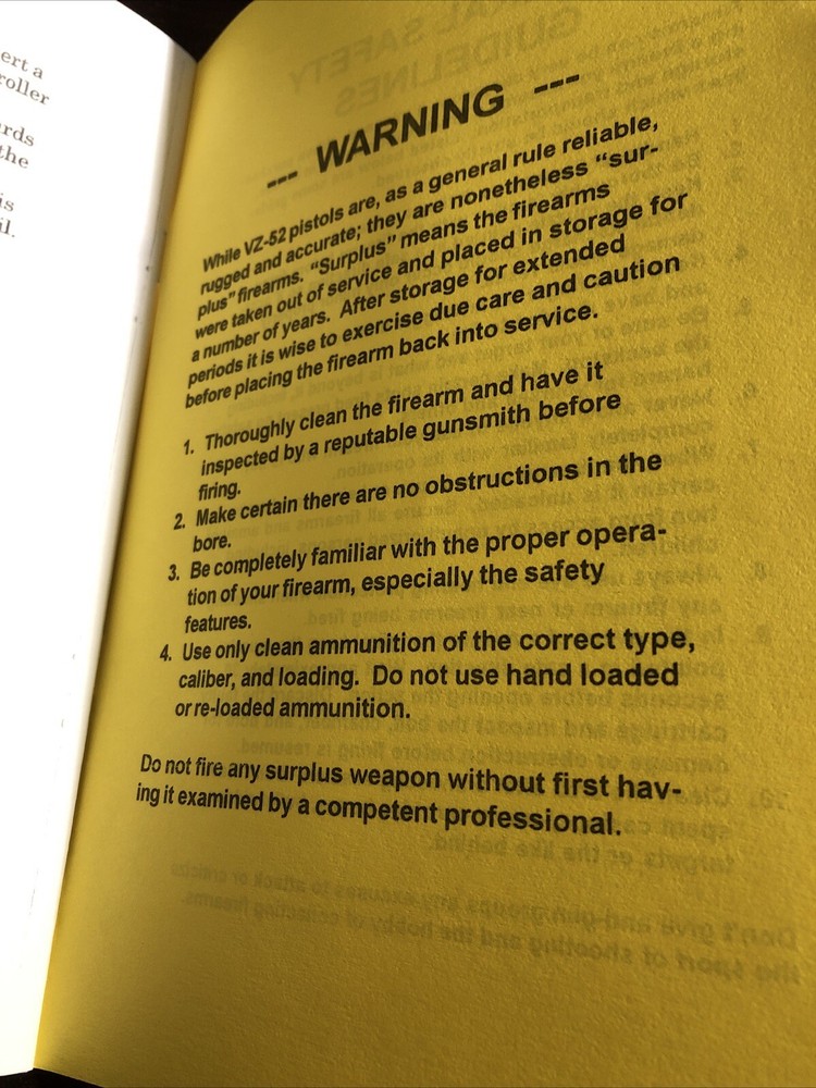 CZ 52 Pistol Manual