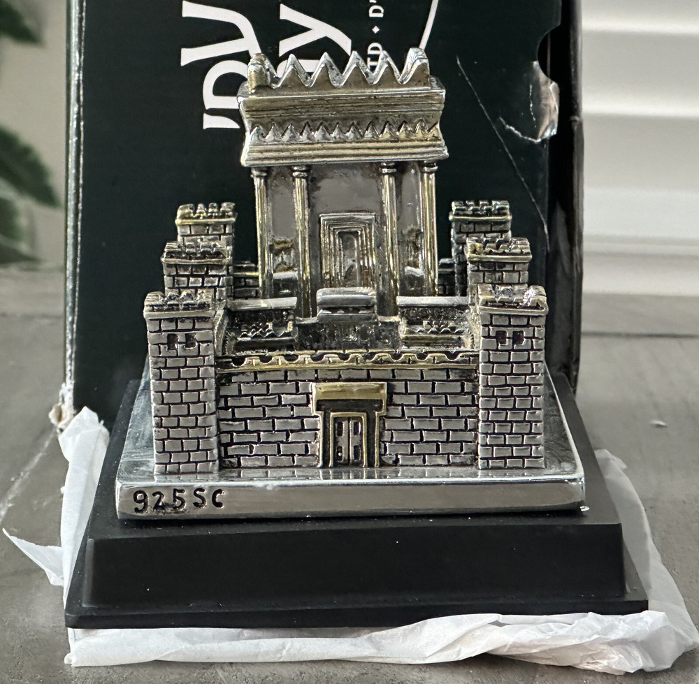Silver Plating Model/Statue Jerusalem Israel Big Second Temple Model 925 *Read