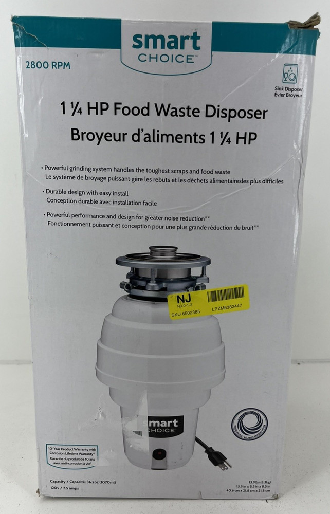 Smart Choice SC13DISPC1 8.7" 1 1/4 HP Continuous Feed Waste Disposal