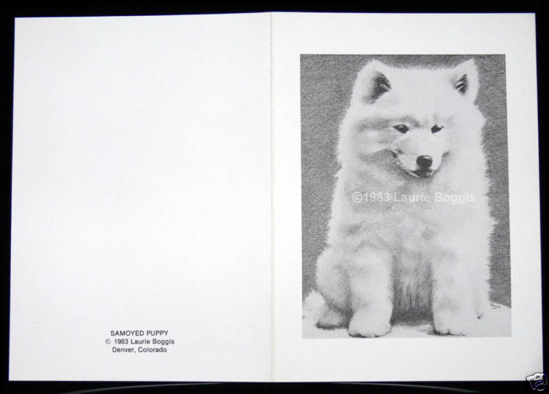 Samoyed Puppy Note Cards, original art, 10-pack
