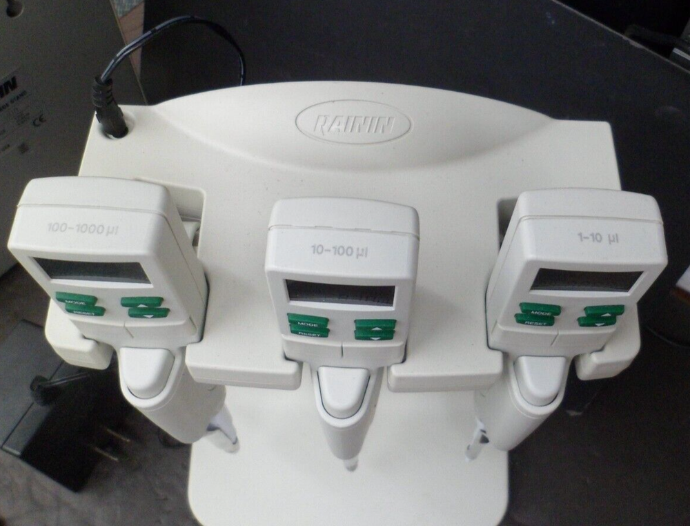 Rainin E3 Rapid Charging with 3 single channel pipettes