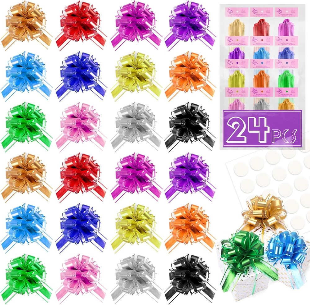 6 Inch Lar Pull Bows, 12 Colors Bow for  Wrapping, Party