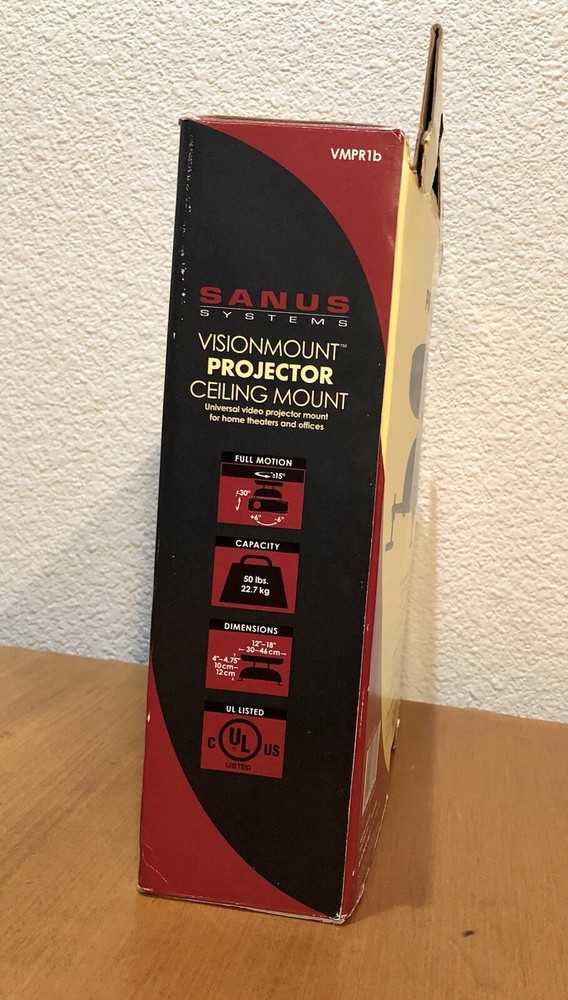 ✅NEW! Sanus Universal Projector Ceiling Mount Black NEW Model# VMPR1b Open Box