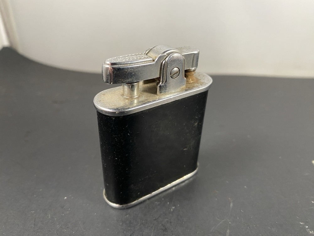 Ronson Viking Black And Red Lighter Vintage