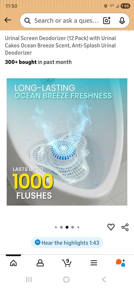 Brand New Urinal Screen Deodorizer