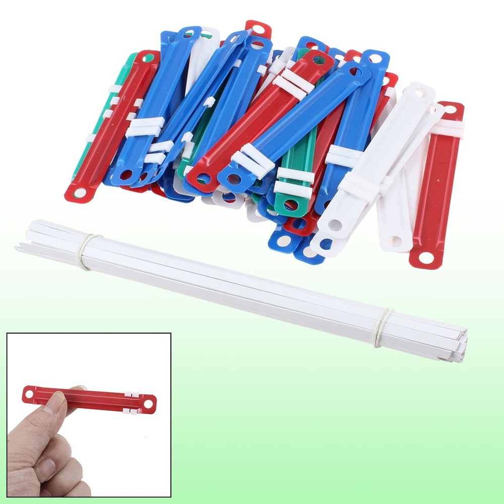 50 Sets Assorted Color Plastic Binding Document Paper Fasteners Clips