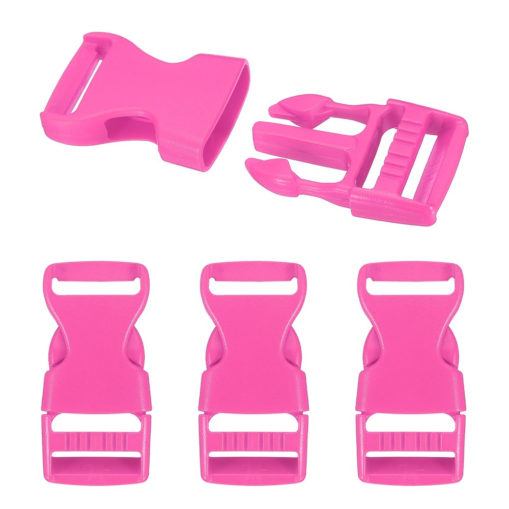 4 Pack Quick Side Release Buckle, 1" Plastic Buckle Clip, Rose