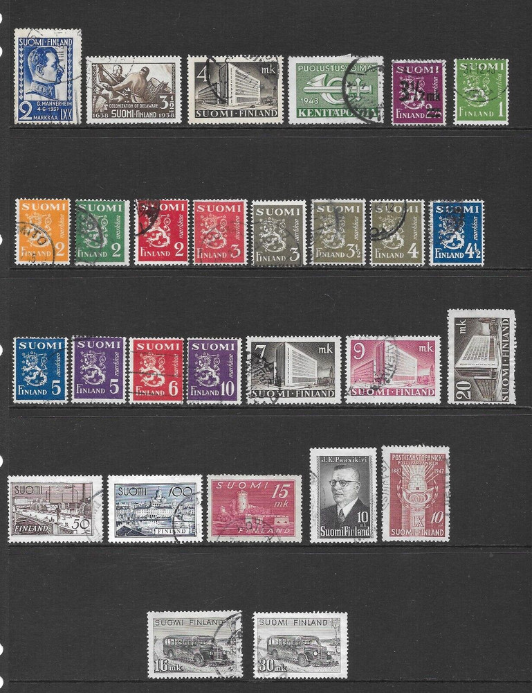 FINLAND   VARIOUS USED ISSUES       1937 to 1947