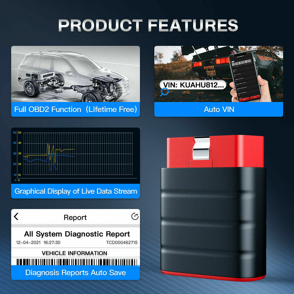 ThinkSafe OBD2 Diagnostic Scanner Bluetooth All System Bidirectional ABS SRS BMS