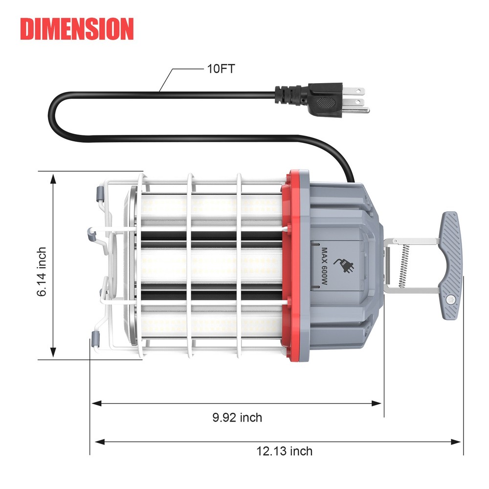 100W Linkable LED Temporary Hanging Work Light Portable Job Site Working Light
