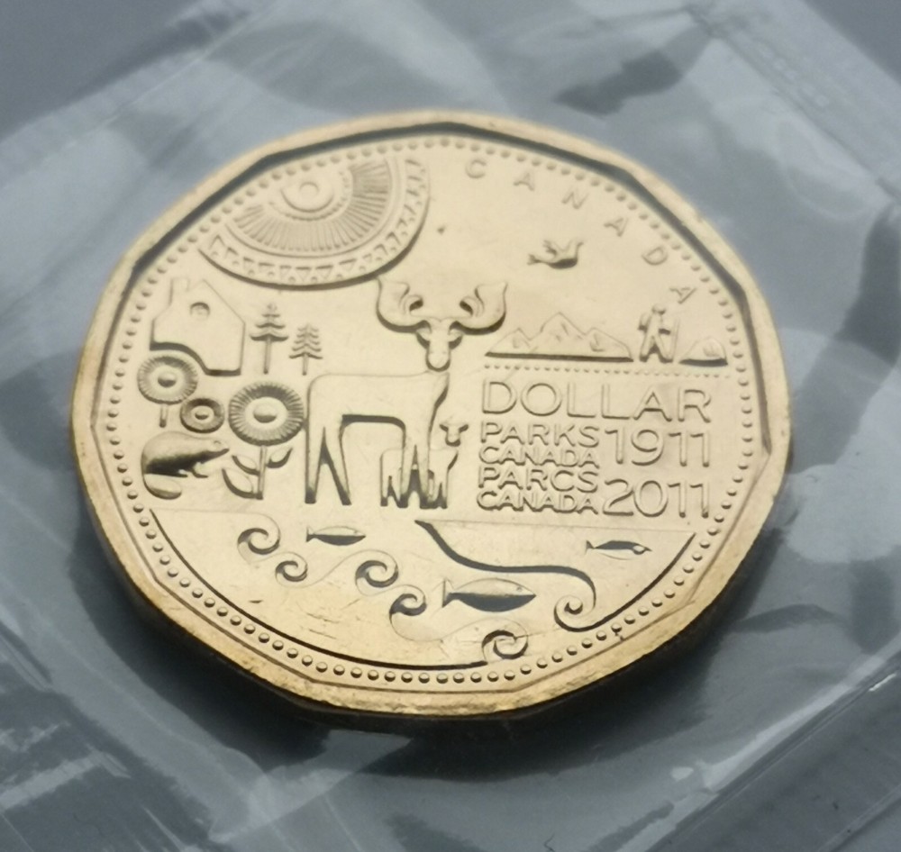 ***  CANADA   LOONIE  2011 *** PARKS  CANADA  *** SEALED  COIN  ***